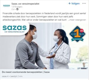 Zo helpt Sazas haar LinkedIn-connecties met informatie over het voorkomen van verzuim - nieuwe klanten werven - Provite